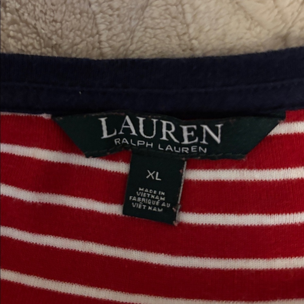 Ralph Lauren  Red and White Striped Tee - Picture 8 of 14